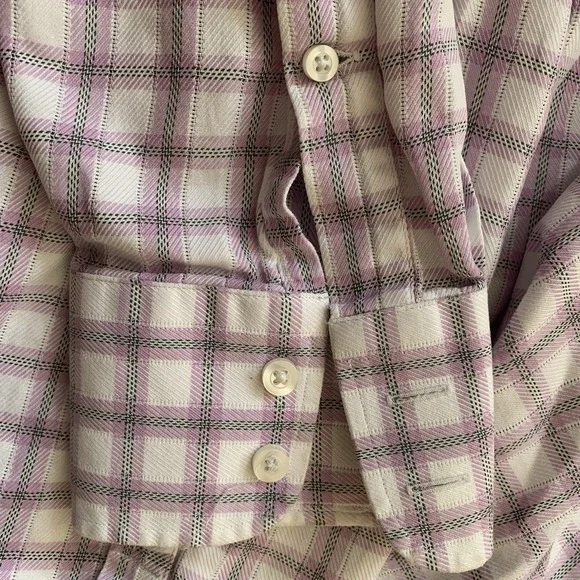 Vintage John W. Nordstrom Button Up Shirt Mens 15.5-34 Plaid Pink Black - Picture 13 of 14